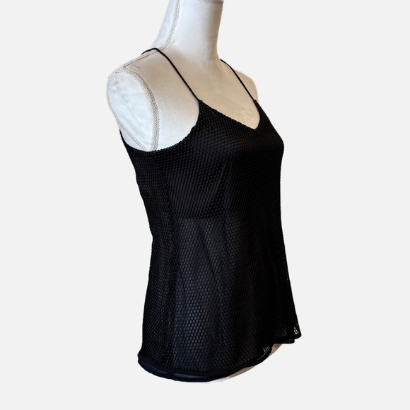 Express Sheer Black Fishnet Top Vintage Y2K XSmall - Picture 3 of 9